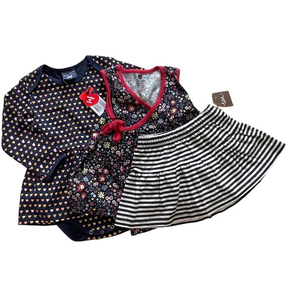 18-24 months Bundle of 3 Dresses and Skirt Tea Collection ToobyDoo - Picture 1 of 10